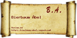 Bierbaum Ábel névjegykártya